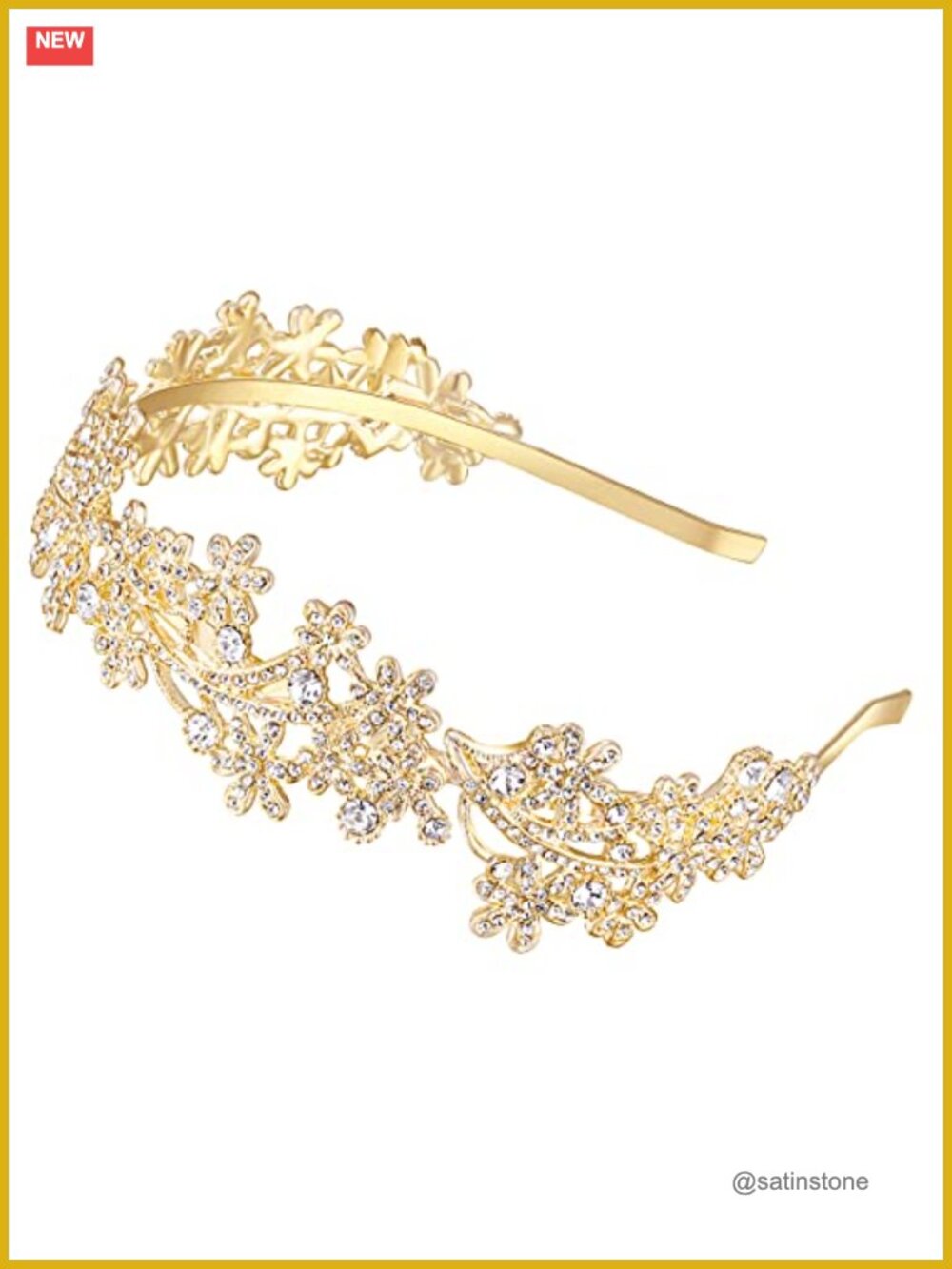 Crystal Wedding Headband Bridal Headdress Flower Design Headpiece for Women